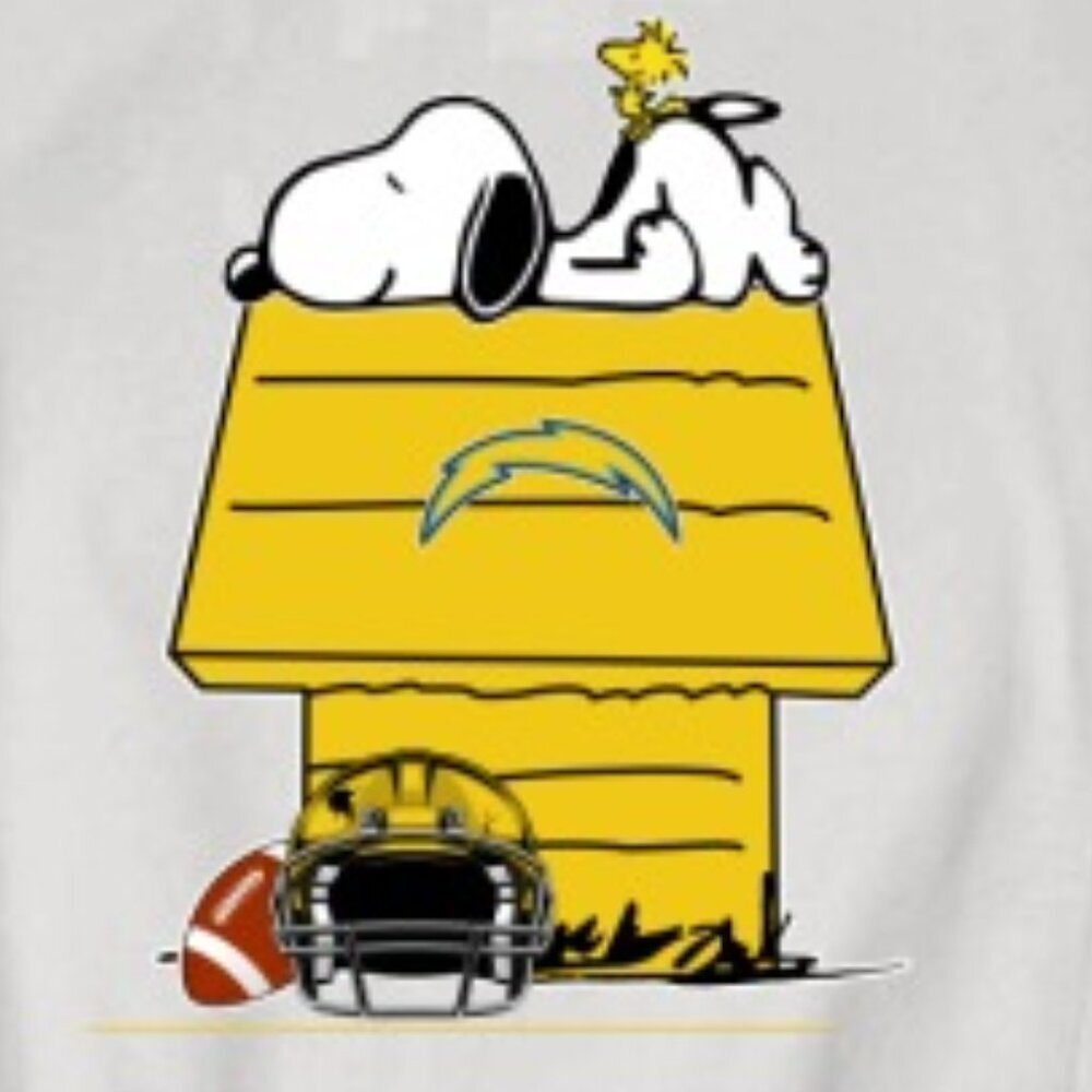 Los Angeles Chargers Snoopy Woodstock Peanuts NFL Football Christmas Sweatshirt - Picture 2 of 5